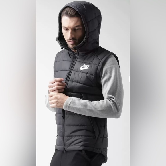 Nike~ Men’s Advance 15  Hooded Jacket Black Size‎ Large Hi-Low Hem Long Sleeve - Picture 2 of 13